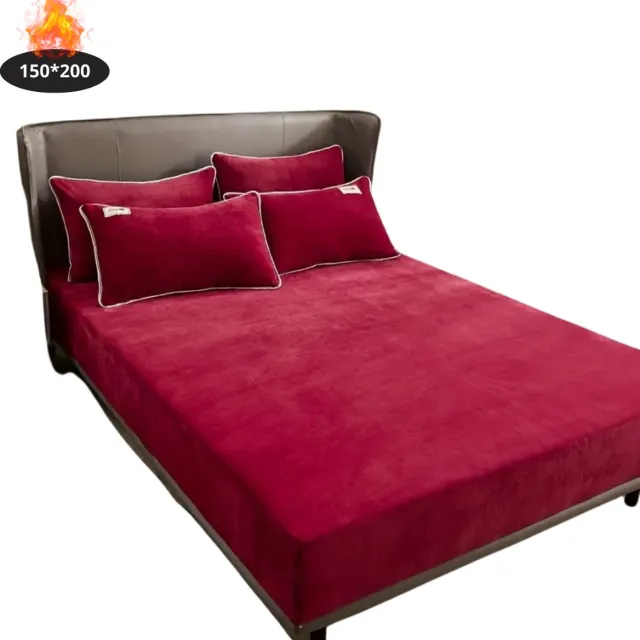 Livano Effen Hoeslaken - Beddengoed - Fitted Sheet - Bed - Slaapkamer - Bordeauxrood 152x203