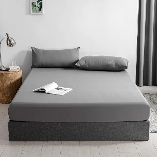 JGS ® Hoeslaken 120 x 200 cm, grijs, polyester, extra diep hoeslaken, zacht en ademend, machinewasbaar