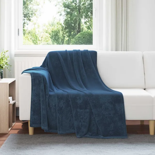 vidaXL plaid Marineblauw 200 x 150 cm 0,78 kg Fleece, foto 2