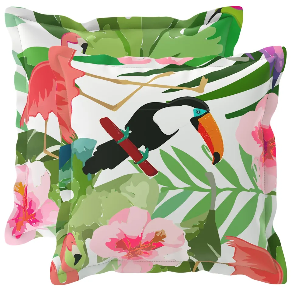 vidaXL Kussensloop 2 st HOUTEN Meerkleurig 30 x 30 cm Polyester, foto 3