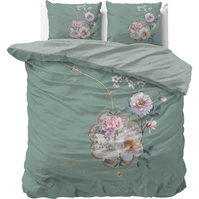 Sleeptime Lyra Dekbedovertrek - Lits-Jumeaux - 240X200/220 + 2 x kussenslopen 60x70 - Groen