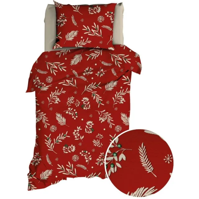 Romanette Lizollo Dekbedovertrek - Eenpersoons - 140x200/220 cm - Kerstrood