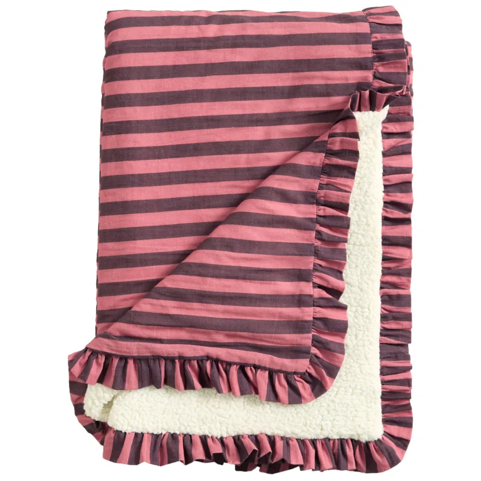 NOUS Living plaid Kenton donkerroze roze/donkerroze/off white