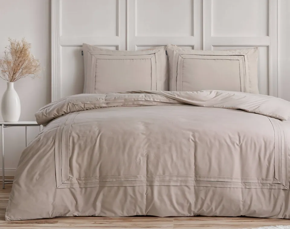 Sleeptime polyester dekbedovertrek 1-persoons (140x220 cm) beige, foto 3