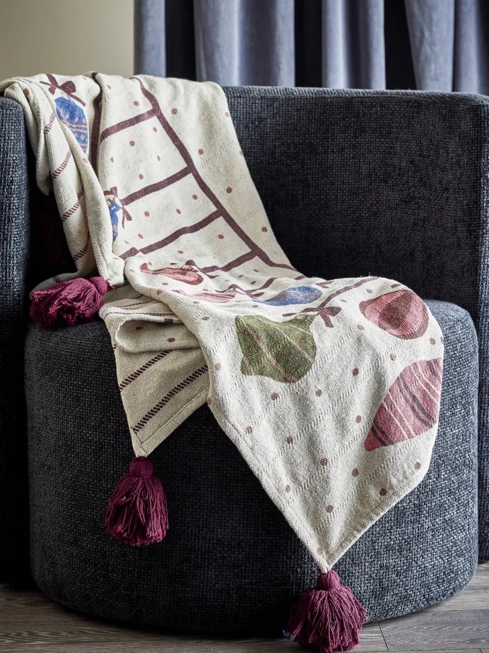 Bloomingville Ornamentia plaid beige, foto 4