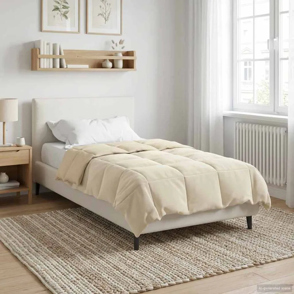 vidaXL Vol jaar dekbed 140 x 200 cm Microfiber (100% polyester) crème, foto 4