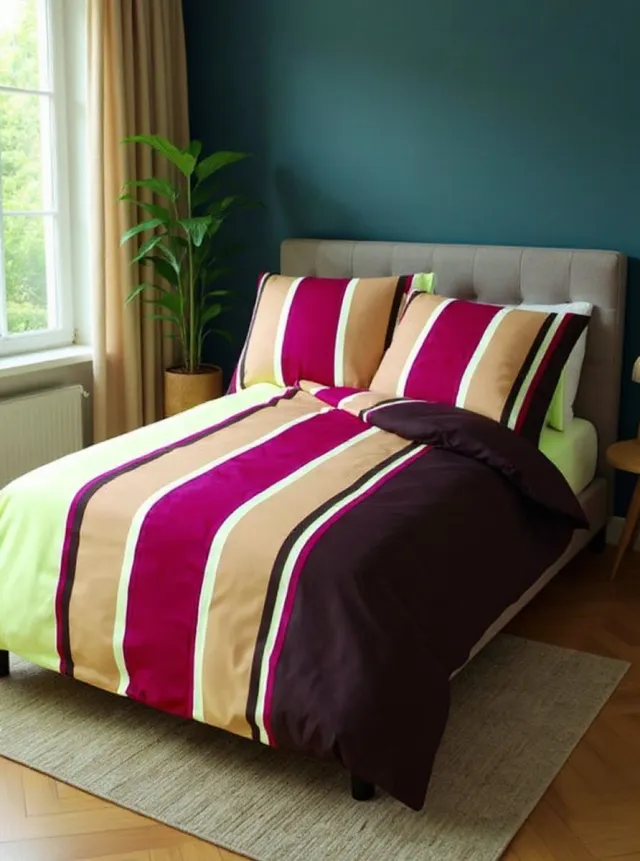 SENZATIONE 100% Katoen Percaline Dekbedovertrek 140x200/220-1x60x70 cm ALEXANDER ECRU MULTI