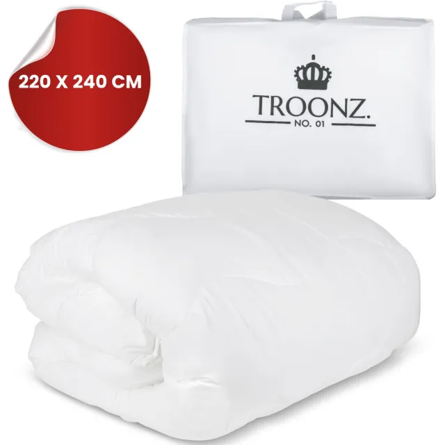 Troonz Portofino Enkel Dekbed 240x220 cm - Tweepersoons Dekbed - Zomerdekbed - Ademend & Zacht Wit