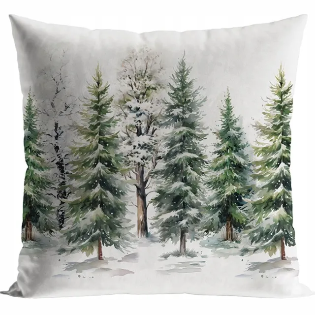 Markizeta Velvet Kussenhoes 'Winterbos' Groen 40x40cm - Sfeervol & Zacht