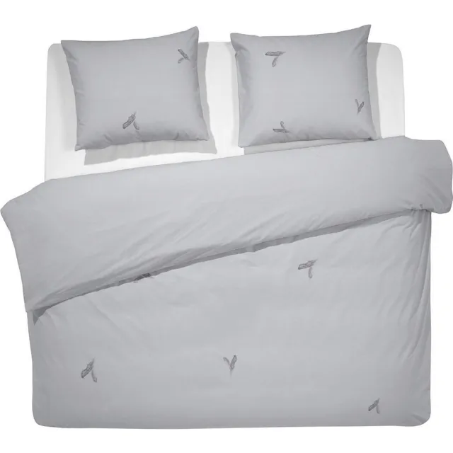 Damai Fjer Dekbedovertrek - Bio Percale - Silver
