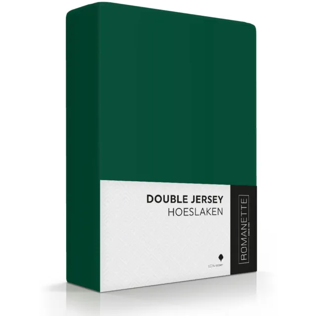 Romanette Double Jersey 100% katoen 1-pers. forestgreen Hoeslaken 140/160/100 x 200/210/220