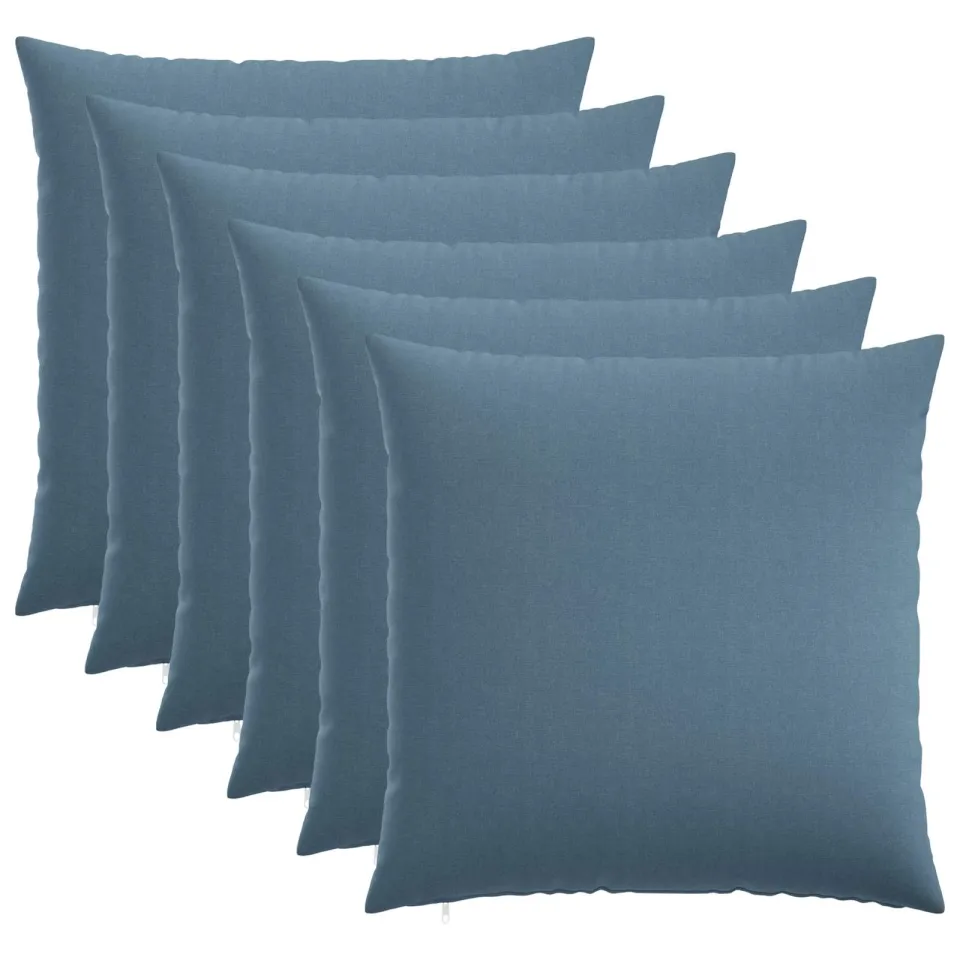 vidaXL Kussensloop 6 st HEERLEN Jeans Blauw 60 x 60 cm Stof