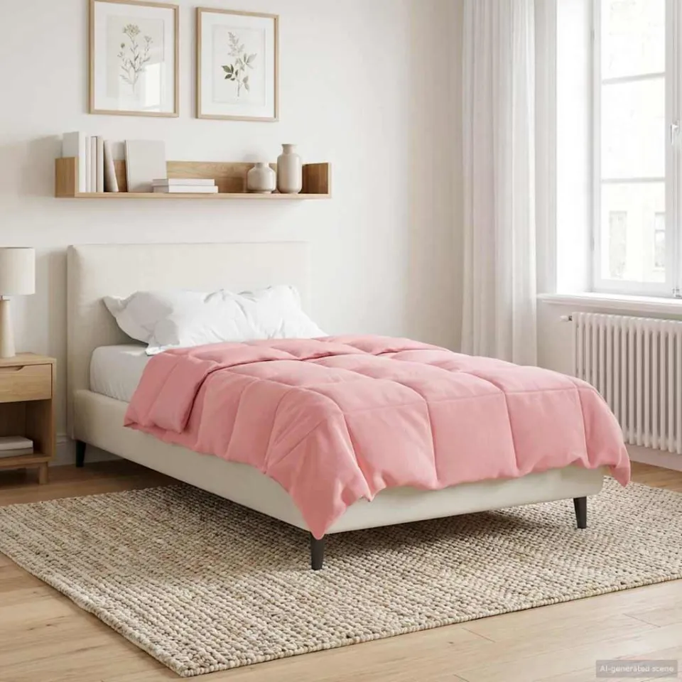 vidaXL Winter Dekbed 135 x 220 cm Winter Microfiber (100% polyester) roze, foto 4
