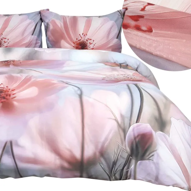 Darymex Satynlove Premium - Dekbedovertrek set (2-delig) - 100% Katoen-Satijn - Met Ritssluiting - 140x200 cm roze
