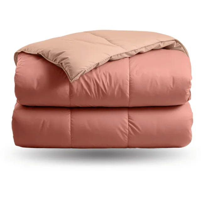 Zelesta Deluxe Duo Percale Katoen Dekbed - Zalm & Perzik 160x220cm Salmon & Peach