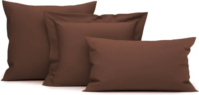 Heckettlane Kussensloop Elementi - Kussenhoes van 60x70 cm - 1 stuk - 100% Katoen-Satijn - Bruin