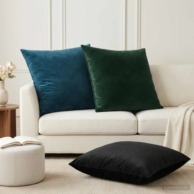 vidaXL Kussensloop 2 st HEERLEN Zwart 65 x 65 cm fluweel