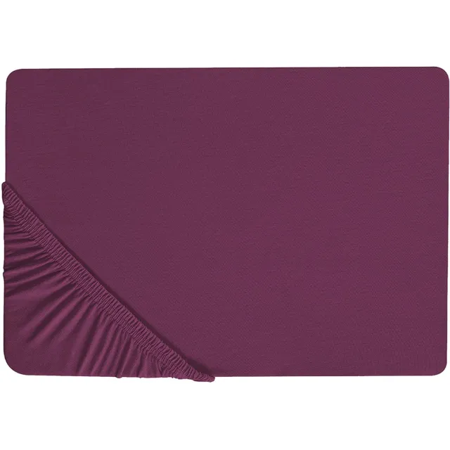 Beliani JANBU - Laken - Bordeaux - 180 x 200 cm - Katoen Rood