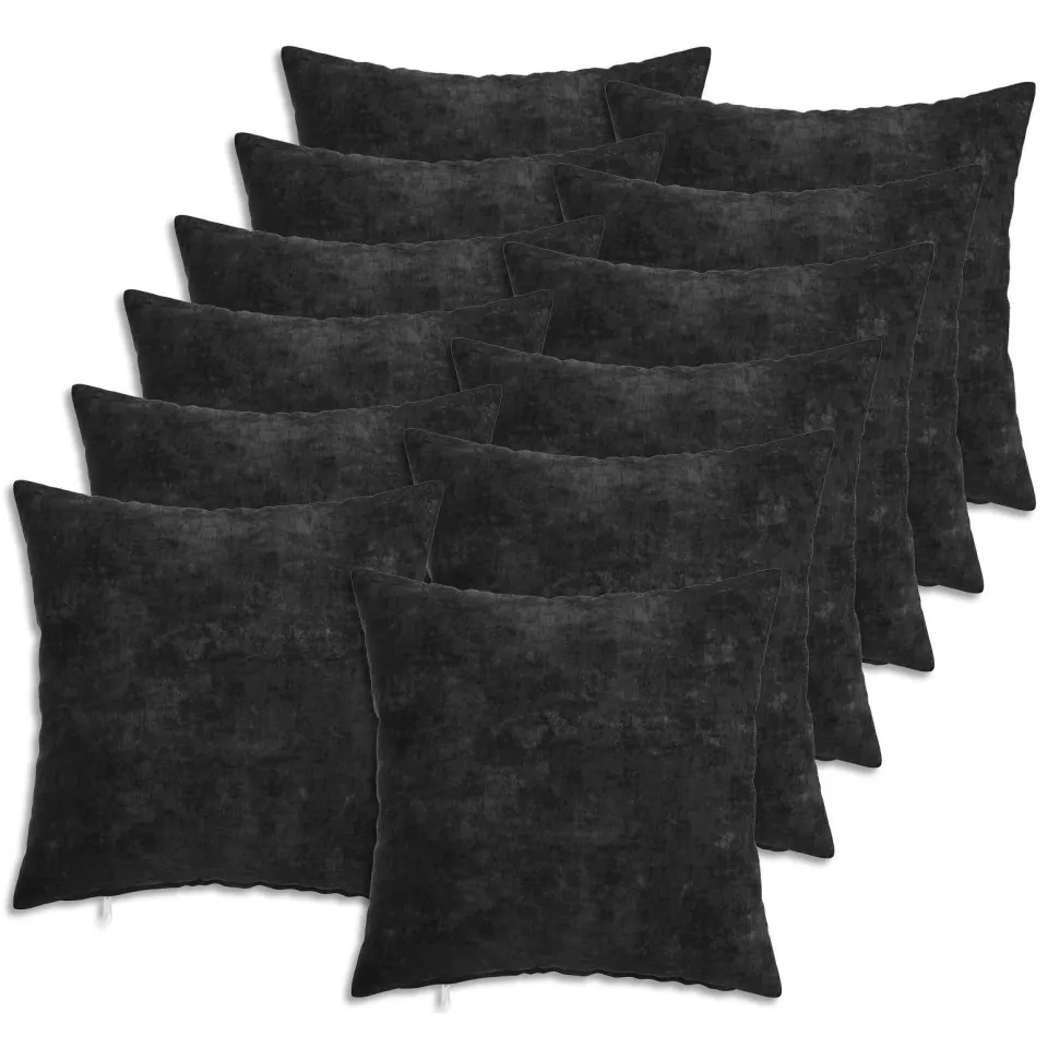 vidaXL Kussensloop 12 st HEERLEN Antraciet 50 x 50 cm Chenille Stof, foto 3
