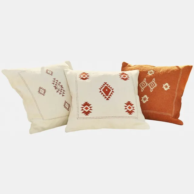 Loberon Kussenhoes set van 3 Selamir beige/oranje