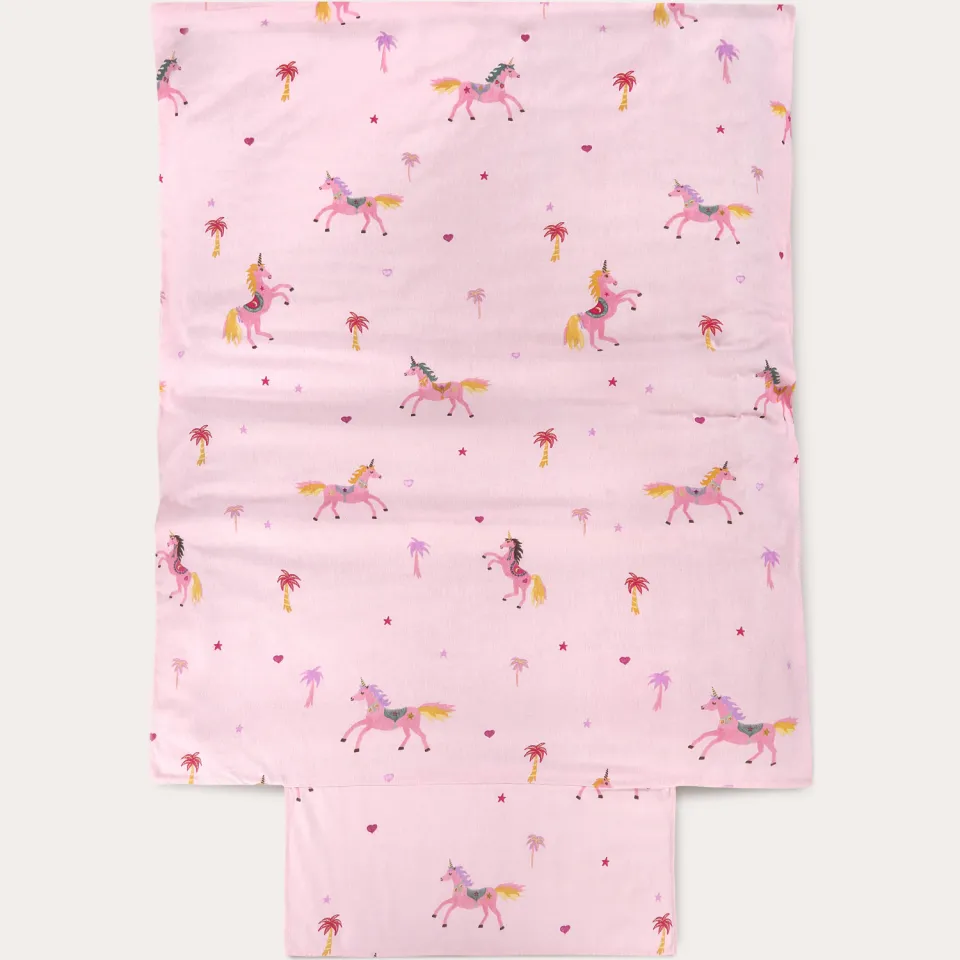 NOUS Kids flanellen dekbedovertrek ledikant unicorn roze, foto 3