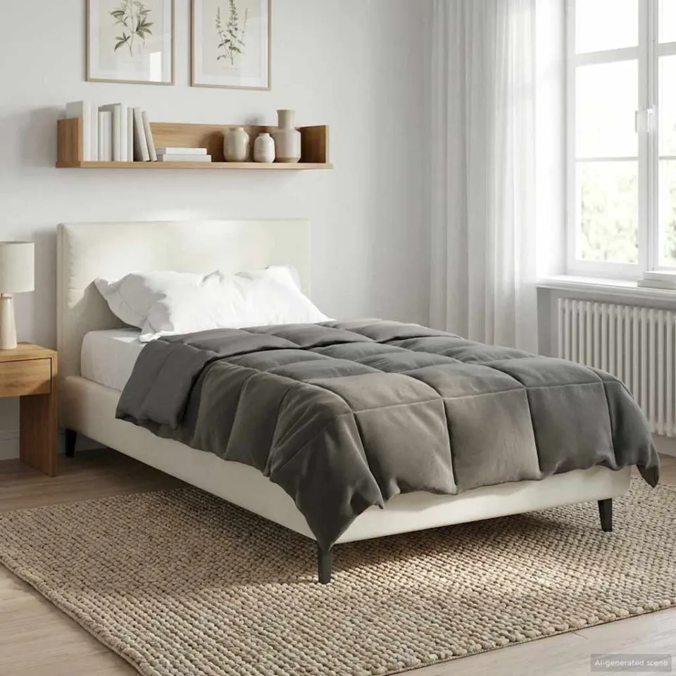 vidaXL Vol jaar dekbed 135 x 200 cm Microfiber (100% polyester) lichtgrijs, foto 4