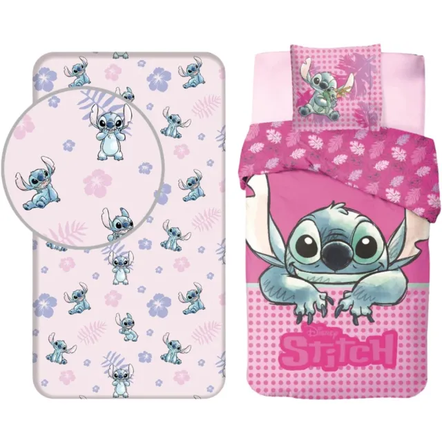 Lilo & Stitch Dekbedset - Dekbedovertrek - Hoeslaken - Kussensloop roze set