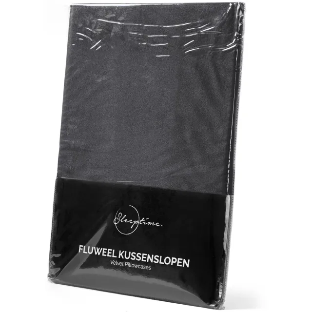 Sleeptime Velvet 2 in 1 kussenslopen Antraciet 60 x 70