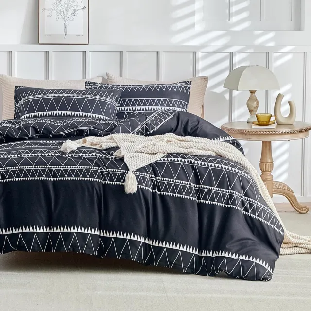 Unyqoos Luxe Bohemian Dubbel Dekbedovertrekset Zwart 240x220 cm Inclusief Kussenslopen