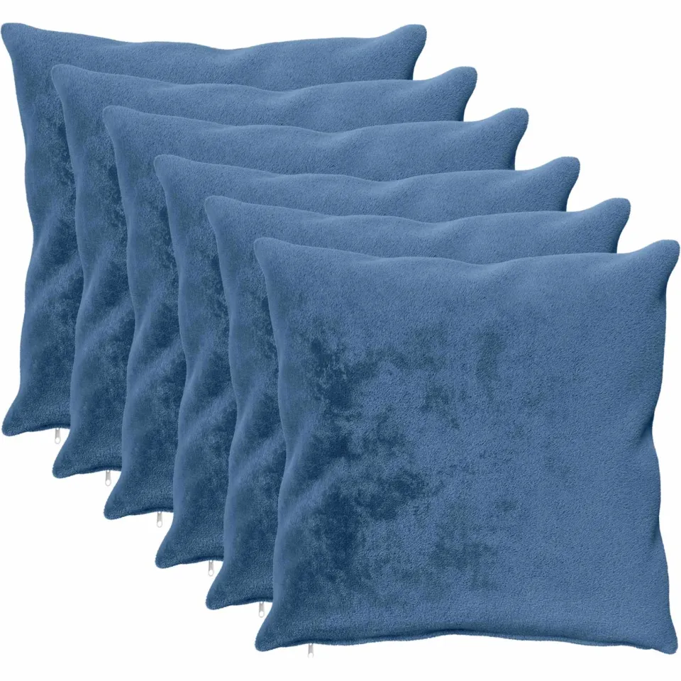 vidaXL Kussensloop 6 st HEERLEN Lichtblauw 55 x 55 cm Flanel blauw, foto 3