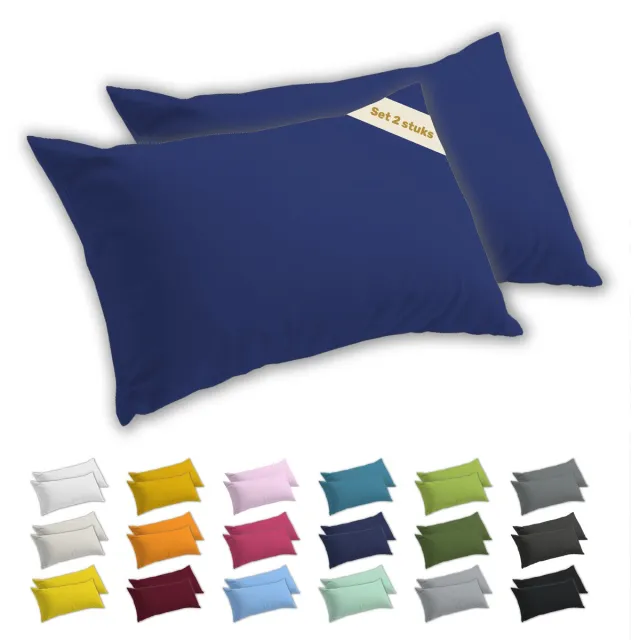 lavea Kussenslopen 40x60 cm Set van 2 – Kussenhoezen van 100% Zachte en Ademende Jersey Katoen met YKK Ritssluiting – Koningsblauw