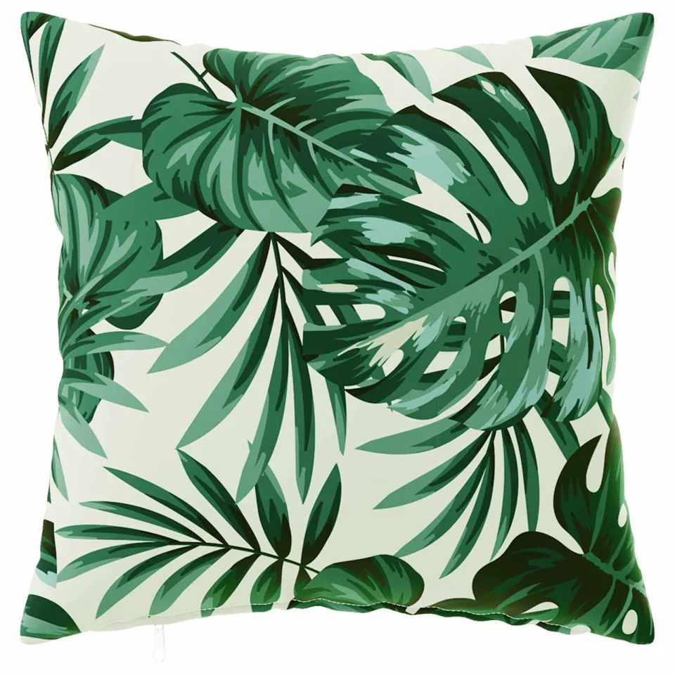 vidaXL Kussensloop 12 st HEERLEN Bladpatroon 40 x 40 cm Polyester Groen