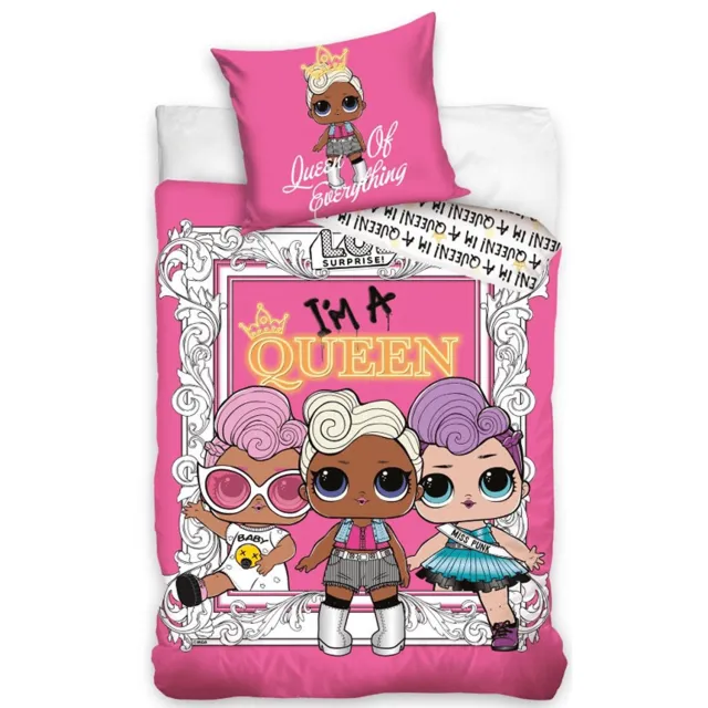 L.O.L. Surprise! LOL Surprise! Dekbedovertrek I'm a Queen 140 x 200 cm - Katoen - 70 x 90 cm Roze