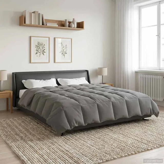 vidaXL Winter Dekbed 220 x 260 cm Winter Microfiber (100% polyester) Lichtgrijs