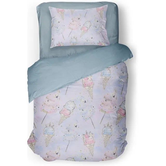 Eleganzzz Kinder Dekbedovertrek Sweet Dreams - Eenhoorn Dekbedovertrek - Multi - 140x200/220cm - Dekbedovertrek Kinderen - Micropercal - Eenpersoons Sweet Dreams Multi