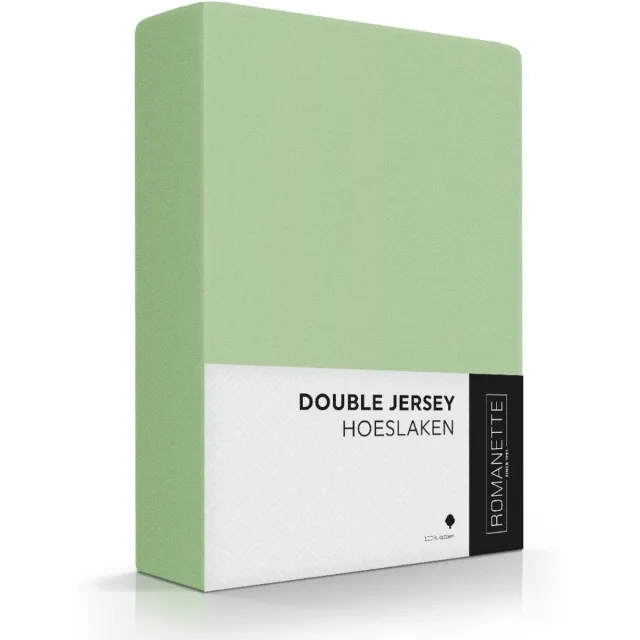 Romanette Double Jersey 100% katoen 1-pers. dustygreen Hoeslaken 80/90/100 x 200/210/220 dusty green