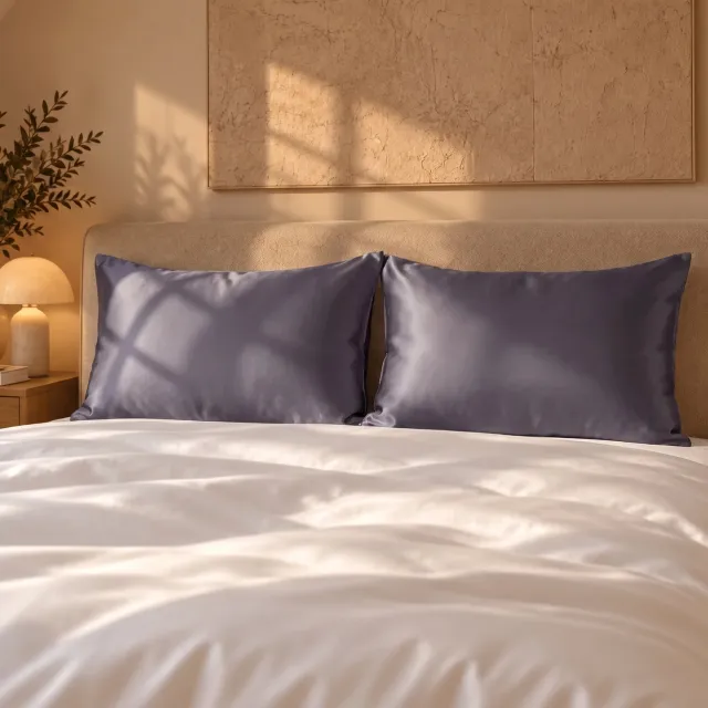 Zijden kussensloop 40x80cm Antraciet Hotelsluiting 19 Momme - Kussensloop set - Luxe Silk Kussensloop 100% moerbei zijde - Zijde kussensloop - Silk Heaven - 40x80cm / Hotelsluiting
