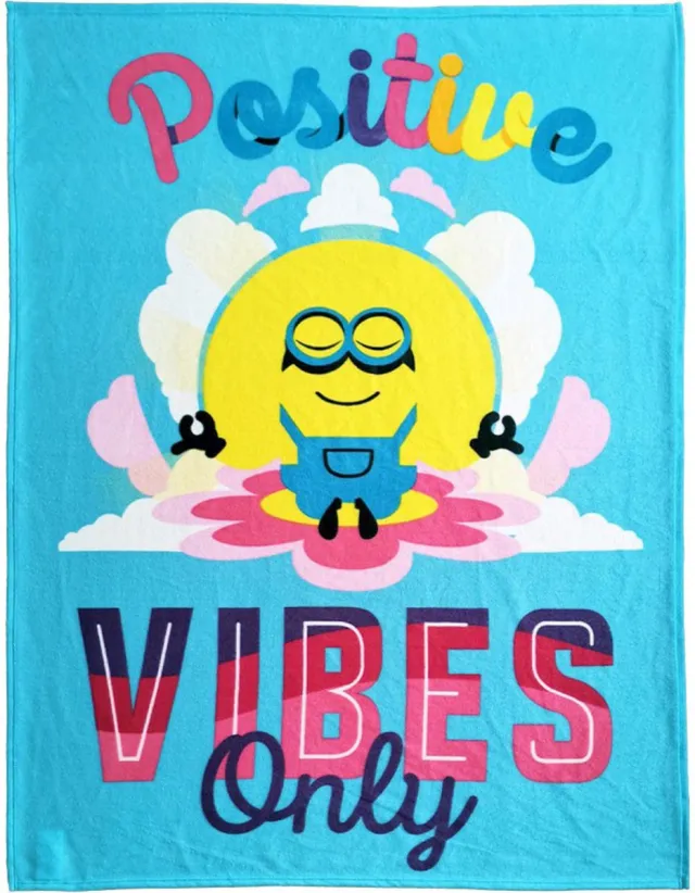 Minions Fleece plaid Positive Vibes Only 130 x 170 cm polar fleece Multi