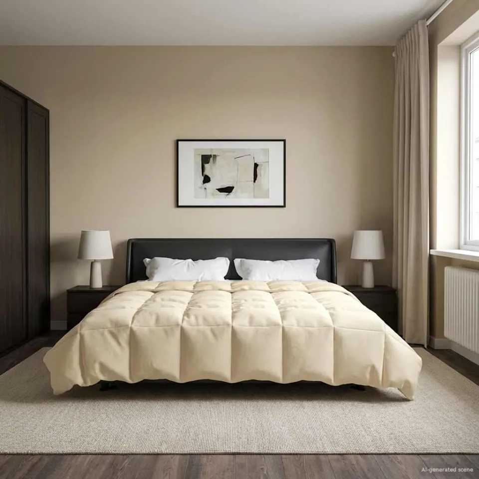 vidaXL Vol jaar dekbed 200 x 240 cm Microfiber (100% polyester) crème, foto 4