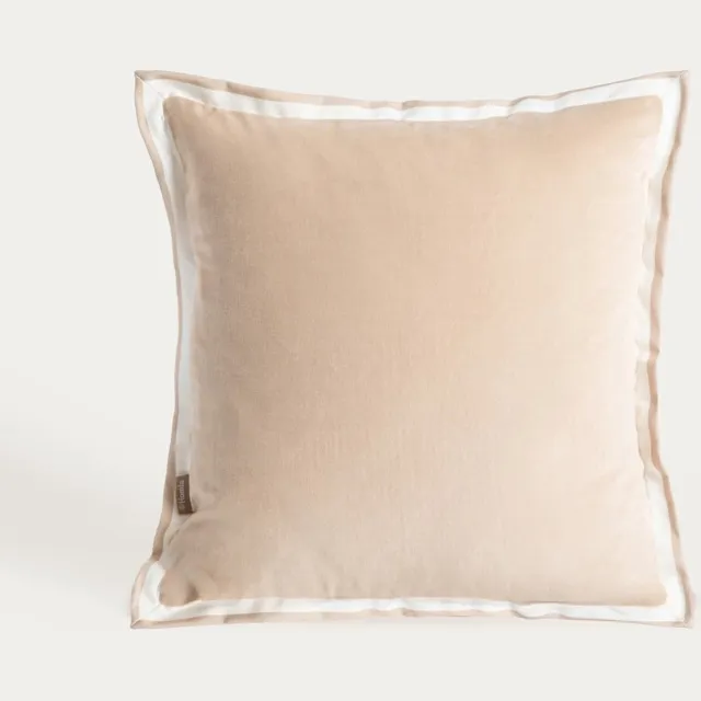 Homla Kussensloop | SOREA | beige katoen met decoratieve afwerking | 45x45 cm | 782879