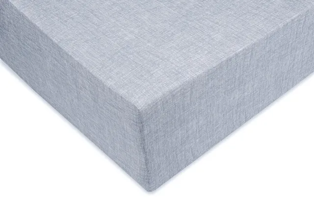 Zohome ZO! Home Lino katoen hoeslaken denim blauw - eenpersoons (90x210/220) - rondom elastiek - prachtige uitstraling