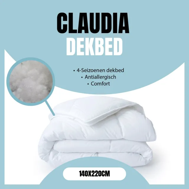Eleganzzz Claudia by Eleganzzz 4 Seizoenen Dekbed - 140x220 cm - Hotel Kwaliteit 4 Seizoenen Dekbed - Zomerdekbed & Winterdekbed - Anti Allergie - 600 gr/m2 - 4 Seizoenen Dekbed 140x220 - Eenpersoons Extra Lang - Dekbedden Wit