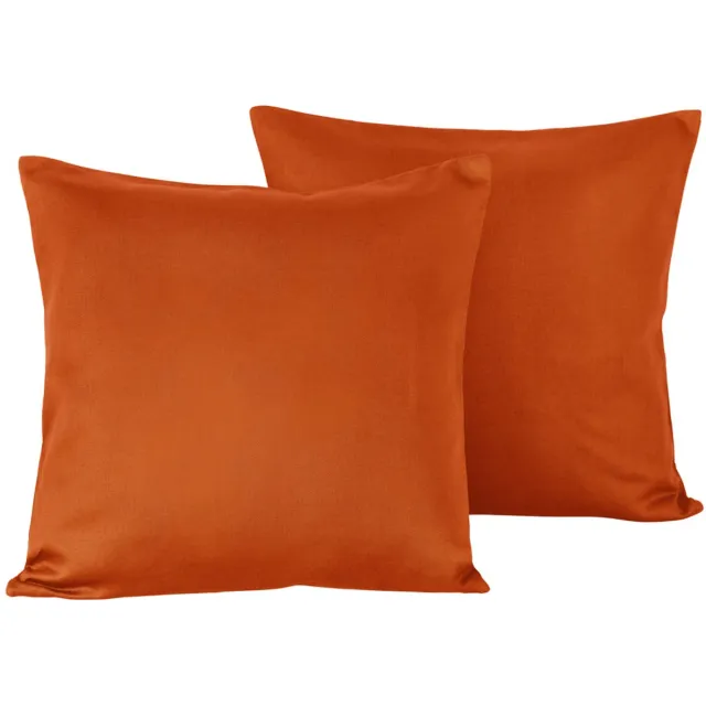 De Witte Lietaer Set Kussenslopen Olivia Rooibos - 2 stuks - 40 x 40 cm - Oranje - Katoen Satijn