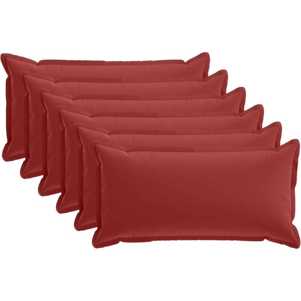 vidaXL Kussensloop 6 st HOUTEN Wijnrood 40 x 70 cm Polyester