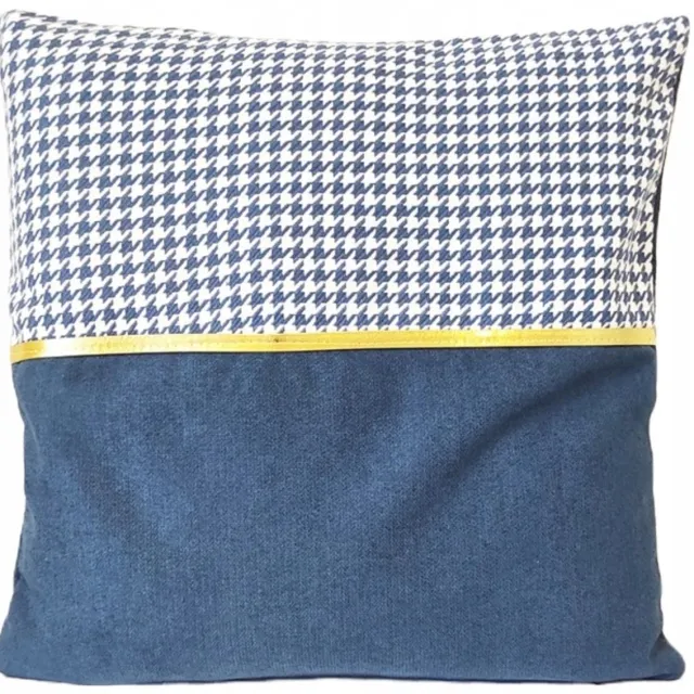 Granda Decoratieve Kussenhoes 45x45 cm Pepita Marineblauw