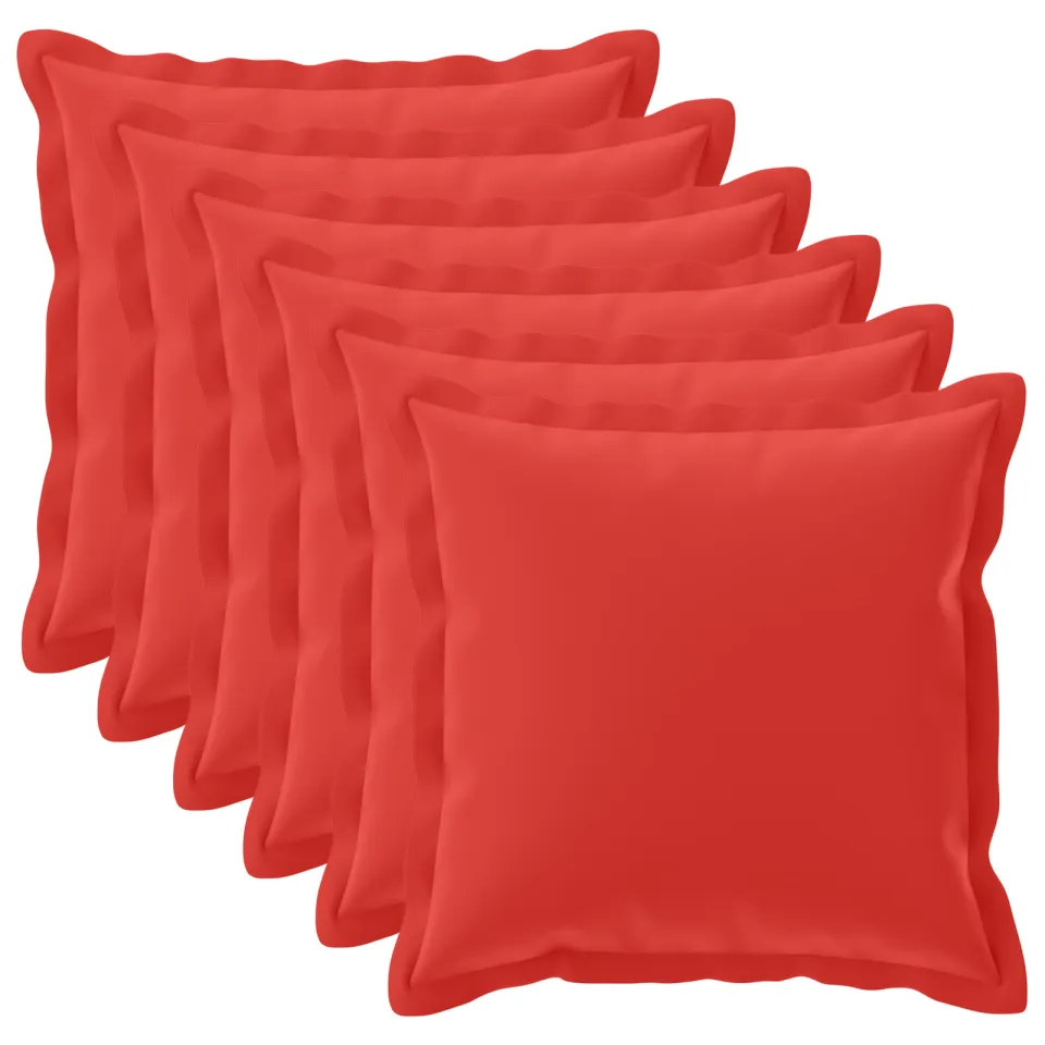 vidaXL Kussensloop 6 st HOUTEN Rood 55 x 55 cm Polyester, foto 3