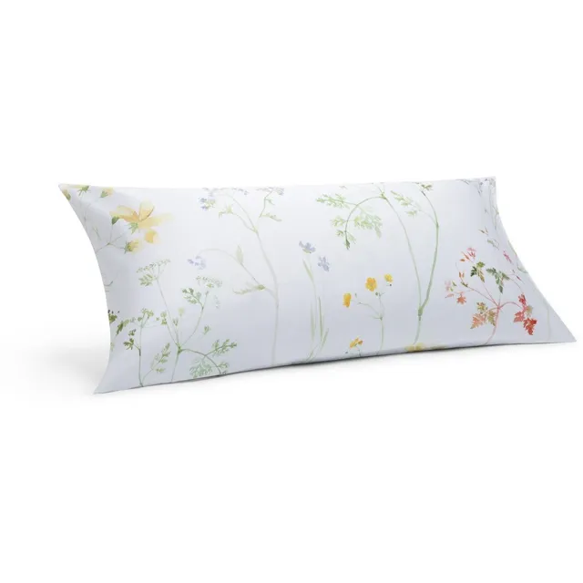 Yumeko kussensloop katoensatijn wild flowers 40x80 - Biologisch & ecologisch - 1 stuk