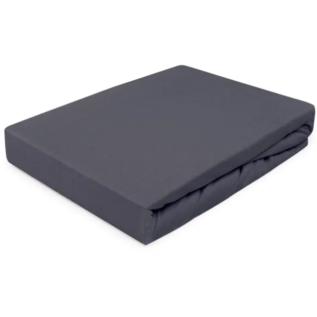 Darymex Jersey Classic - Hoeslaken - 100% Katoen - Met Elastiek - Voor Matras tot 5 cm - 70x140 cm - Antraciet zwart