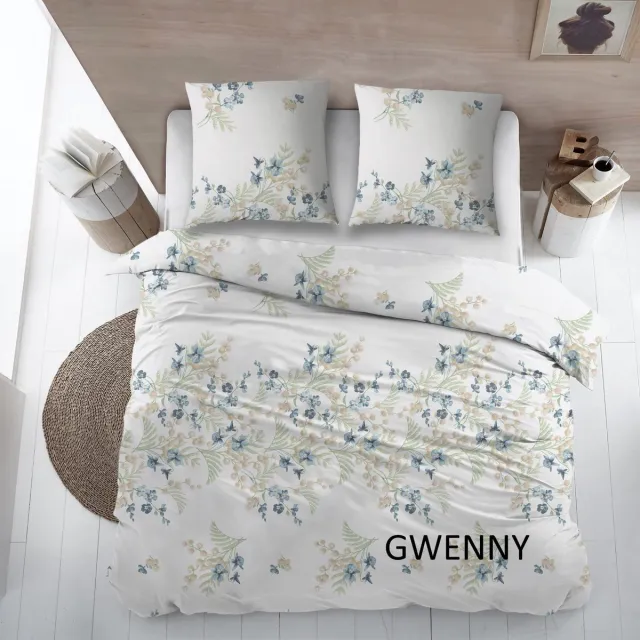 Sleepnight Dekbedovertrek Flanel Gwenny - 270 x 200/220 cm + 2 kussenslopen - [Multi,Blauw,Groen]