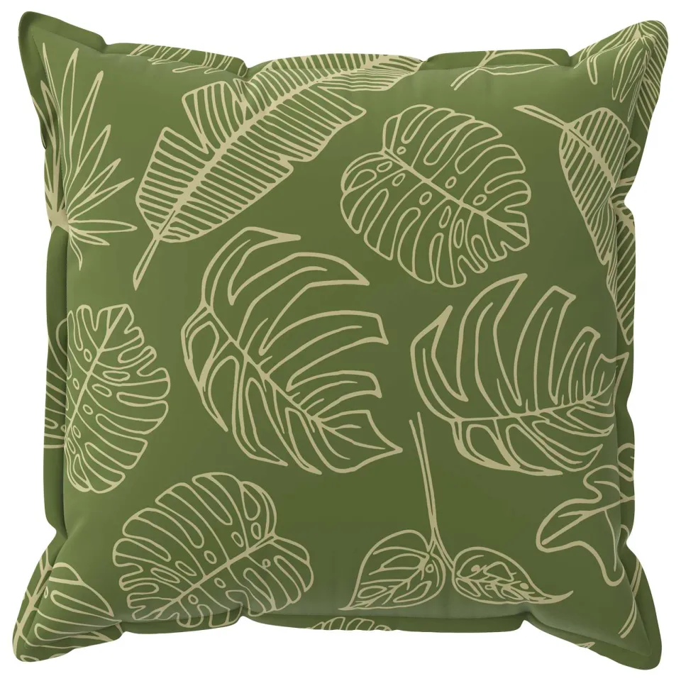 vidaXL Kussensloop 6 st HOUTEN Bladontwerp 65 x 65 cm Polyester groen, foto 2